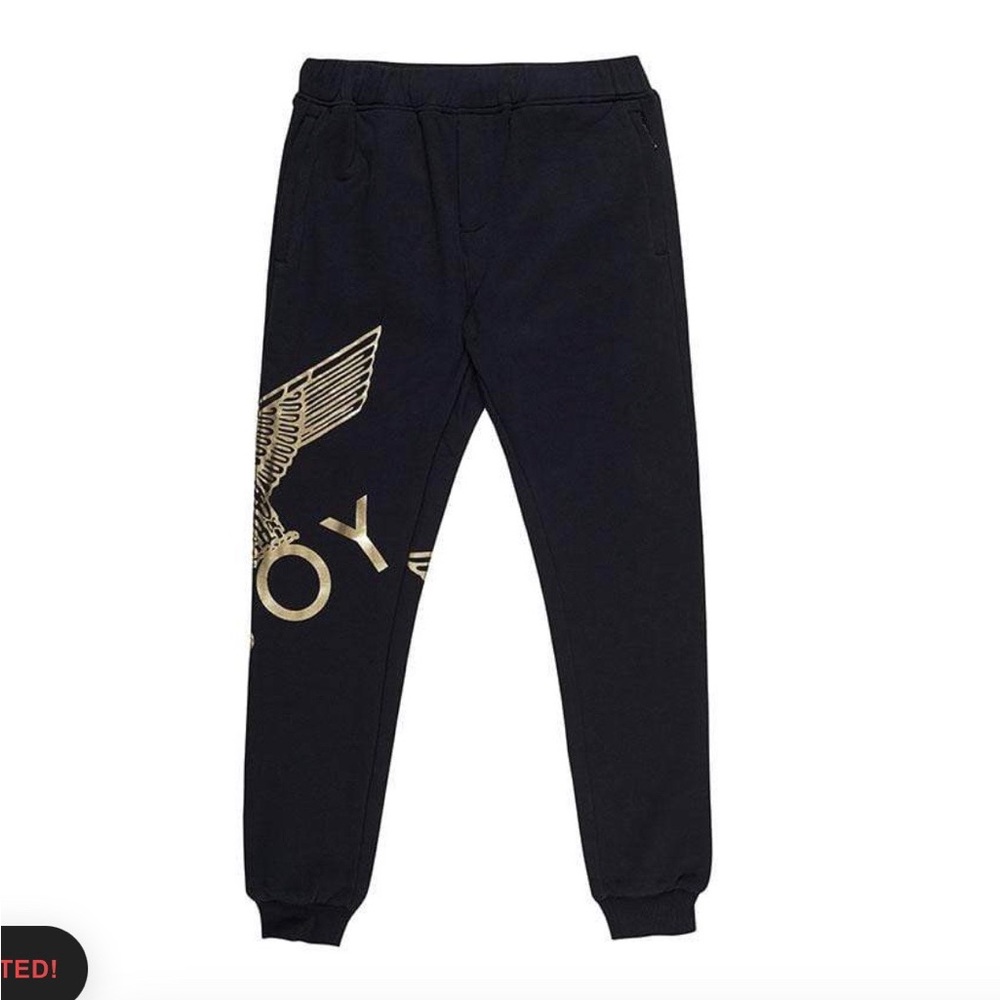 BOY LONDON EAGLE JOGGERS - BLACK/GOLD